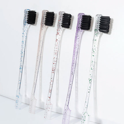 Double-sided edge control brush, beauty natural styling hair edge brush eyebrow brush, special for real hair