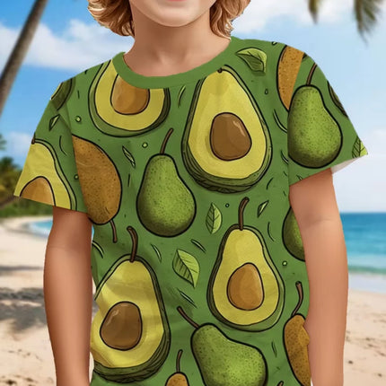Fashion Lime Lemon Pattern T-Shirt for Kids Hot Sale Fruit 3D Printed T Shirts Summer Round Neck Tees Tops Loose Short Sleeves