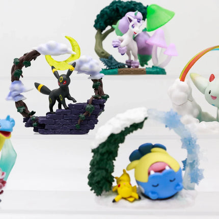 Pokemon Miniature Circular Diorama Collection Blind Box Espeon Umbreon Togekiss Lapras Spheal Ponyta Pikachu Ornaments Toys