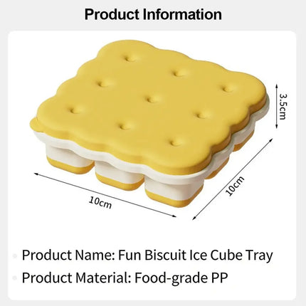Cartoon 9 Grid Ice Cube Tray, Food Grade PP Ice Mold With Lid Household Freezer Ice Making Tool