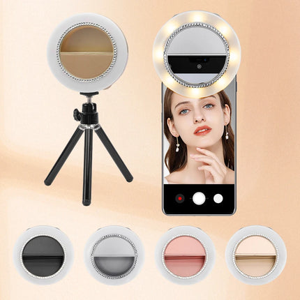 Knob Adjustable Selfie Light 2 Color Temperature Stepless Dimming LED 800mah Portable Rechargeable Fill Light for Photography