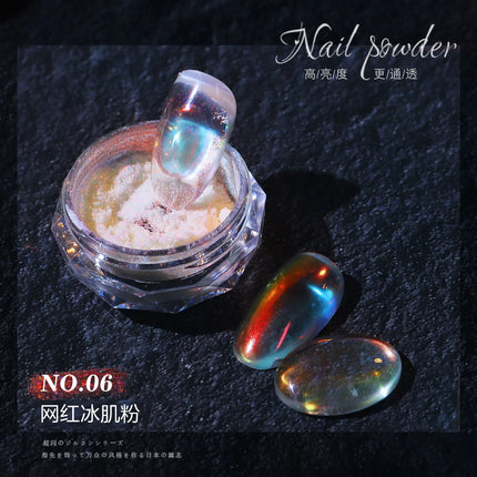 Aurora Mirror Glitter Nail Art Powder Ice Chameleon Rubbing Pigment Dust Sparkly Charm Nails Design Accessory DIY Decorations
