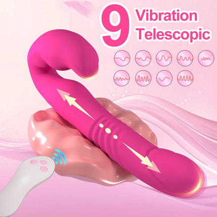 Thrusting Vibrator Sex Toys for Women Strap-on Double Heads Dildo Vibrators G Spot Clitoral Rabbit Vibration Masturbator