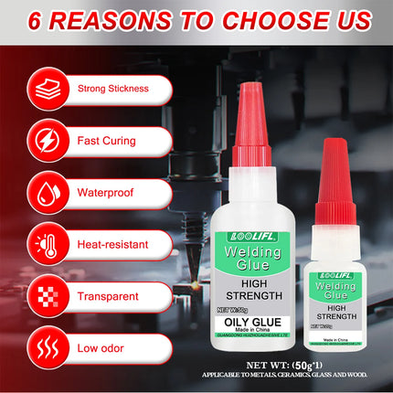 Loolifl 50g High-Strength Welding Glue, a Universal Super Adhesive Suitable for Resin, Ceramics, Metal, and Glass, Strong Instant Glue