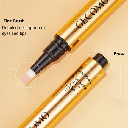 Moisturizing Concealer Pen Easy covering of spots and acne Light Texture Brightening Pen Long Lasting Waterproof Brush Concealer