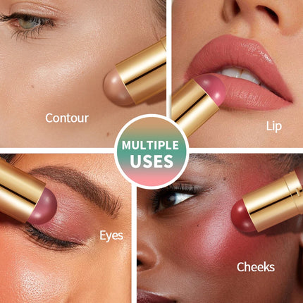 Lakerain Butter Makeup Stick Nature Bronze Colored Matte Effect Moisturizing Smooth Dual-head Design Multi-purpose Makeup Stick