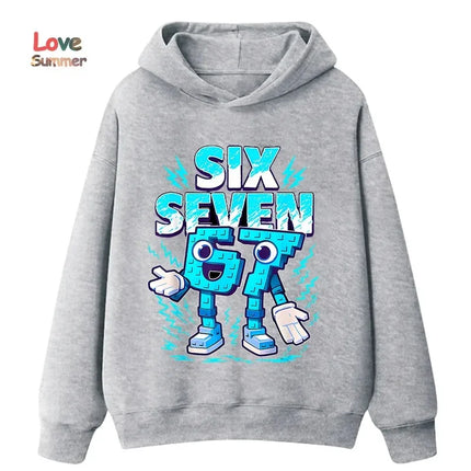 67 Six Seven Italian Brainrot hoodie Funny Graphic pullover girls Boys Fleece Warm Kids Fall Hoodie Casual unisex Sweatshirt