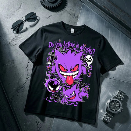 Anime Pokemon Gengar Printed T-shirt Men's and Women's T-shirt Men's Tops Harajuku Y2K T-shirt 2026 Summer New Tee Streetwear