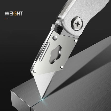 Metal Stainless Steel Folding Box Cutter Knife Self-Locking Design Sharp unboxing knife couteau pliant Art Supplies Stationery