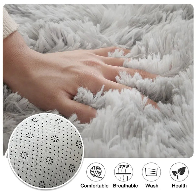 VIKAMA Solid Color Plush Carpet Children's Bedroom Soft Fluffy Mat Living Room Baby Room Nursery Playroom Decorated Area Carpet
