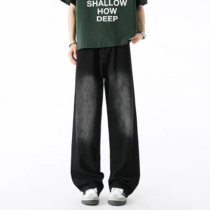 Men's Fashion Jeans Classic America Jeans Y2K Casual Baggy Jeans Straight Leg Retro Wide-legged Jeans Loose Suit Pants Trousers