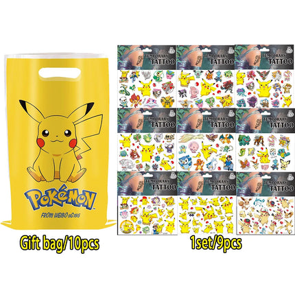 Pokemon Animation Figures Pokemon Birthday Gift Kit Pikachu Keychain Stamps Gift Bag Photo Props Gifts for Guests Birthday Gifts