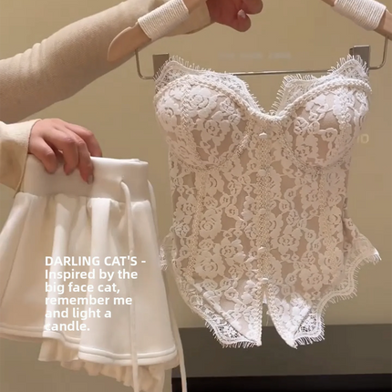 Sexy Lace Strap Vest ort Svel Inner Wear Women's Faion Autumn Winter Outerwear Top Ladies' Premium Faion 2025