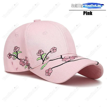 New national trend duckbill cap sun hat spring and autumn plum blossom embroidery national style curved brim baseball cap