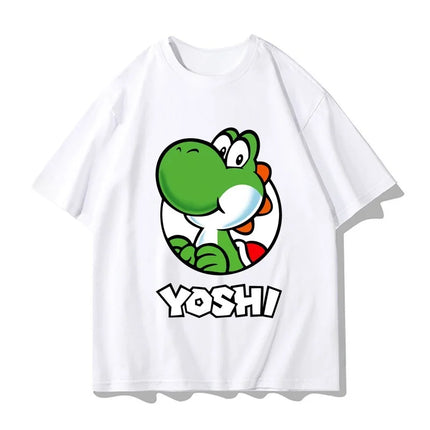 Super Mario Yoshi T-shirt Men and Women Summer Cotton Y2K Clothing Fashion Breathable Anime Fans Short Sleeve Tops Streetwear