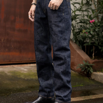 Red Tornado 12.5oz Selvedge Jeans Slim Straight Leg Vintage Workwear Style Summer Five Pocket Denim Pants
