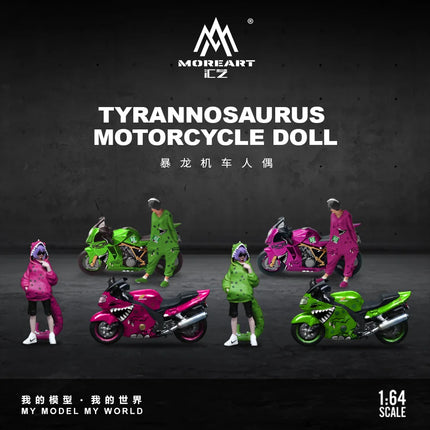 *In stock*MoreArt 1:64 BR1100XX Bone Dragon Motorcycle Cool Girl Figure Resin Model, Miniature Scene Decoration Gift&Display