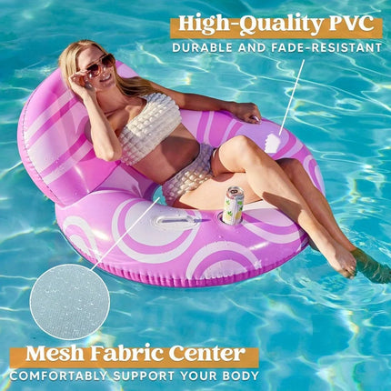 Inflatable Pool Floats Chair River Tube Pool Floaties Sofa Floating Chair Mesh Bottom Swimming Pool Party Toys Lounger Lake Raft