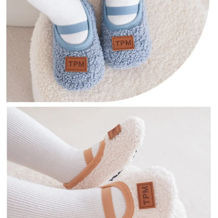 Autumn Winter Children Slippers Toddler Plush Floor Socks Boy Girl Soft Sole Anti-slip Walking Shoes Indoor Home Kids Shoes