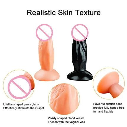 Mini Soft Dildos Small Artificial Sucker Cup Penis Vagina Anal Plug Sex Toys For adult Masturbator Prostate Stimulator Sex Toys