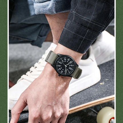 TPW Air Force Field Watch Fabric Strap 24 Hours Display Quartz Movement 42mm Dial