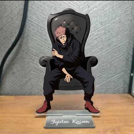 Anime Jujutsu3 Peripherals Black Chair Sitting Pose Zen'in Naoya Figure Acrylic Stand Yuji Itadori Figurine  Keychain Plate Toys