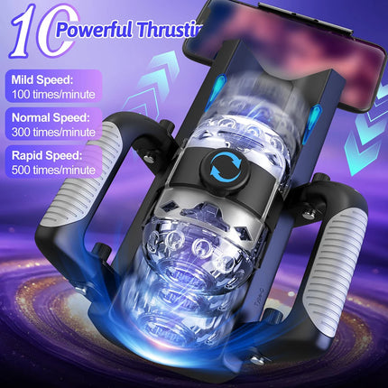 THRUSTING-King 12cm 6-Segment Fixed-point Telescopic Male Masturbator One-Key Burst Masturbation Cup Trainer Sex Toys for Men