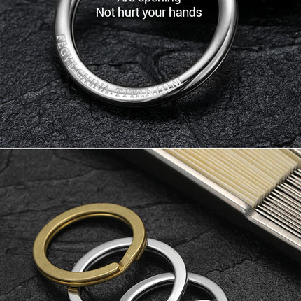 Black Titanium Keyring Car Men Flat Key Chain Rings Holder Lightweight EDC ARC Keychain Buckle for Accessories Gadgets Wholesale