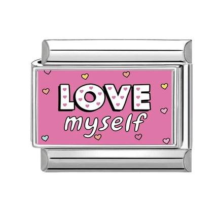 Wholesale Sweet Pink Series Stars Heart Flowers Butterfly Italian Link Fit 9mm Stainless Steel Bracelet Making DIY Charm Jewelry