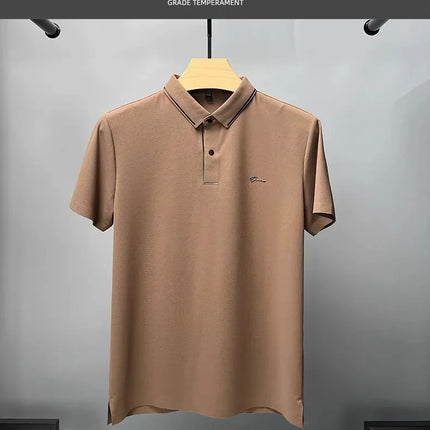 High-end luxury brand fashion hot diamond short sleeve Advanced printed POLO shirt summer new Korean version men's lapel T-shirt