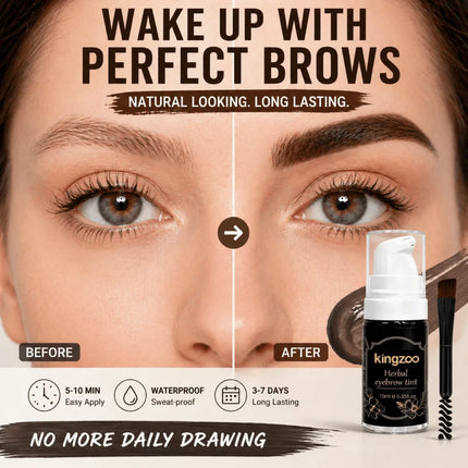 Professional Henna Brow Tint Kit Black Brown Waterproof & Long Lasting Eyebrow Dye for Home Use Natural Looking Brow Enhancer