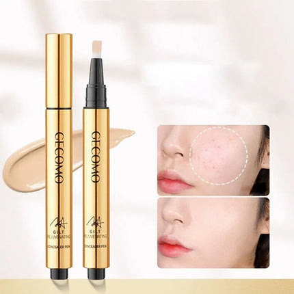 Moisturizing Concealer Pen Easy covering of spots and acne Light Texture Brightening Pen Long Lasting Waterproof Brush Concealer