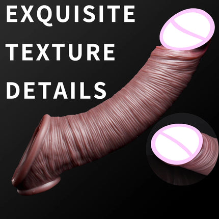 Realistic Penis Silicone Condom Enlargement Penis Sleeve Extender Soft Sex Toys for Men Sexual Tools Reusable Condom Cock Sleeve