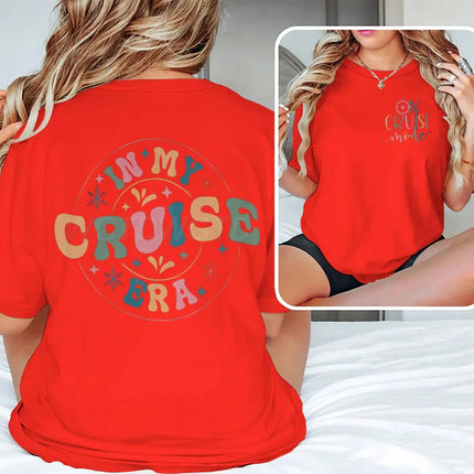 "In My Cruise Era" Graphic T Shirts Women Men "On Cruise Mode" Print Casual Tops Retro Cruise Crewneck Short Sleeve T-shirt