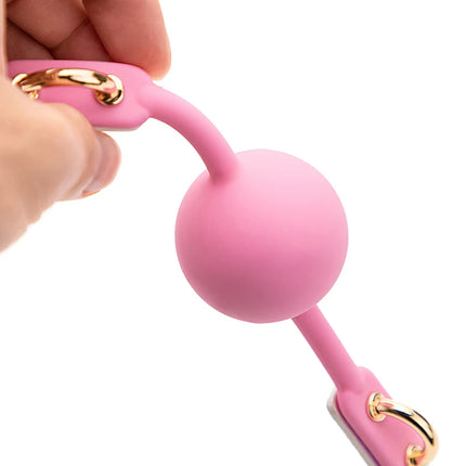 2 Colors Sex Toys For Couples Adult Game Colorful Soft Silicone Ball Gag Oral Fixation PU Leather Conquer Toys Bondage Mouth Gag