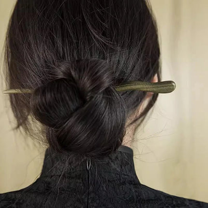 20023 Chinese Style Sandalwood Wood Hairpin Headwear Vintage Simple Green Wood Hair Sticks Female Hair Accessories Wholesale
