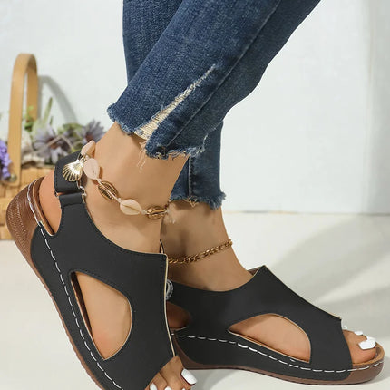 Heels Women's Sandals Wedges Shoes For Woman Summer Sandals Wedge Heel Sandalias De Mujer Low Platform Summer Shoes Heeled Women