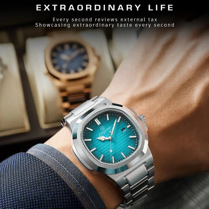 2025 New For Men Fashion Brand Male Watch Waterproof Luminous Stainless Steel Watches  Date Week Casual Quartz Men's Clock Reloj
