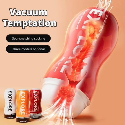 Male Masturbator Aircraft Cup Realistic Vagina Anal Vacuum Sucking Soft Pocket Pussy Adult Sex Toys for Men 18+