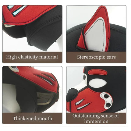 Erotic Charm Colorful Dog Hood with Slave Bondage Rivets Traction Pet Play Collar for Couple BDSM Cosplay Flirting Adult Sex Toy