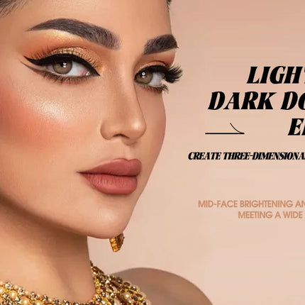Liquid Highlighter+Blush+Contour Stick Set for Face & Body Silky Natural Glow Liquid Luminizer Matte Pink Shadow Face Makeup