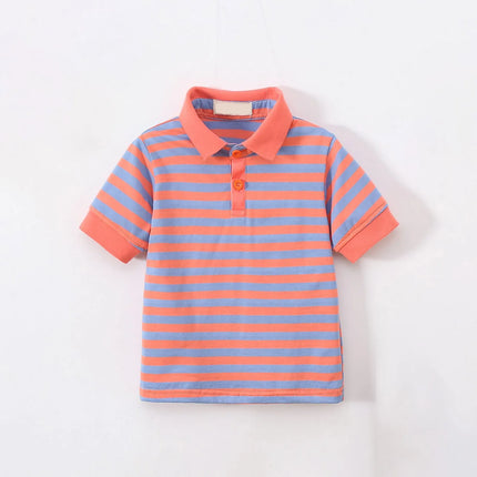 Summer boys striped polo shirt lapel short-sleeved T-shirt top boys and toddler cute Tee Polo Shirts Kids Clothing 1-9Y