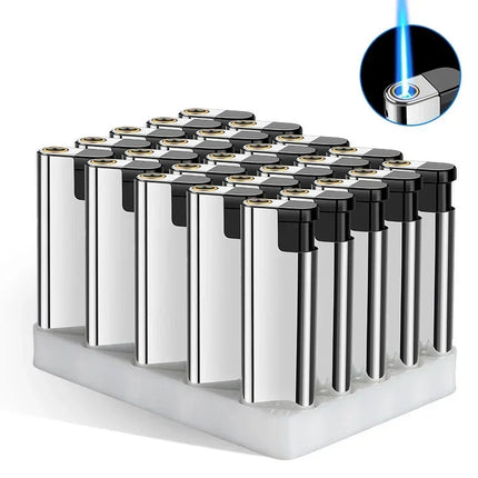 Outdoor Windproof Direct Spray Blue Flame Turbine Lighter Portable Butane Cigarette Lighter Ignition Smoking Accessories Tools