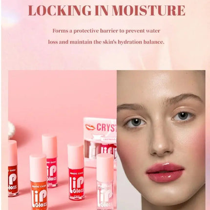 6pcs Set Small Bottle Hydrating Jelly Lip Oil Long Lasting Moisturizing Shimmer Gloss Smooth Care Non Sticky
