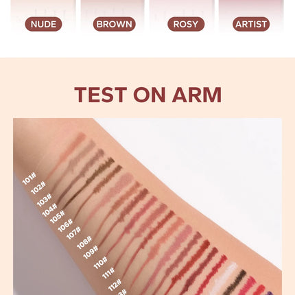 1pc Beauty Glazed Artist Velvet Lipliner Pencil With Sponge brush,Weightless Precise Liner with Super Soft Blendable Texture