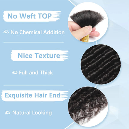 28 30 inch Deep Wave Boho Braids Bulk 55g/110g Human Hair Bulk Braiding Hair Extensions Brazilian Virgin Curly Hair for Braiding