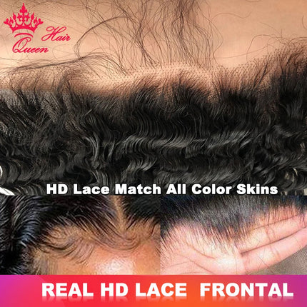 Queen Hair Real HD Burmese curly 13x6 13x4 Frontal Virgin Human Raw Hair Lace Frontal Ear to Ear Real Invisible HD Lace