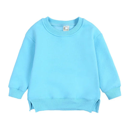 2026 Winter Spring Hoodies Pullovers Kids Boys Girls Clothes Korean Baby Thicken Fleece Sweatshirt Children's Clothing 6M-7T