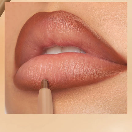 Double Head Black Lip Liner&Brush Pen Mist Matte Velvet Contour Tint Lipstick Pencil Long Lasting Nude Brown Natural Lip Makeup