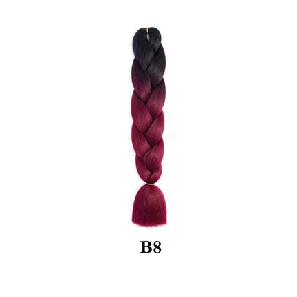 Synthetic 24inch 1Pcs Ombre Jumbo Braiding Hair Extensions High Temperature Fiber Hair Extensions for Box Braids Braiding Hair